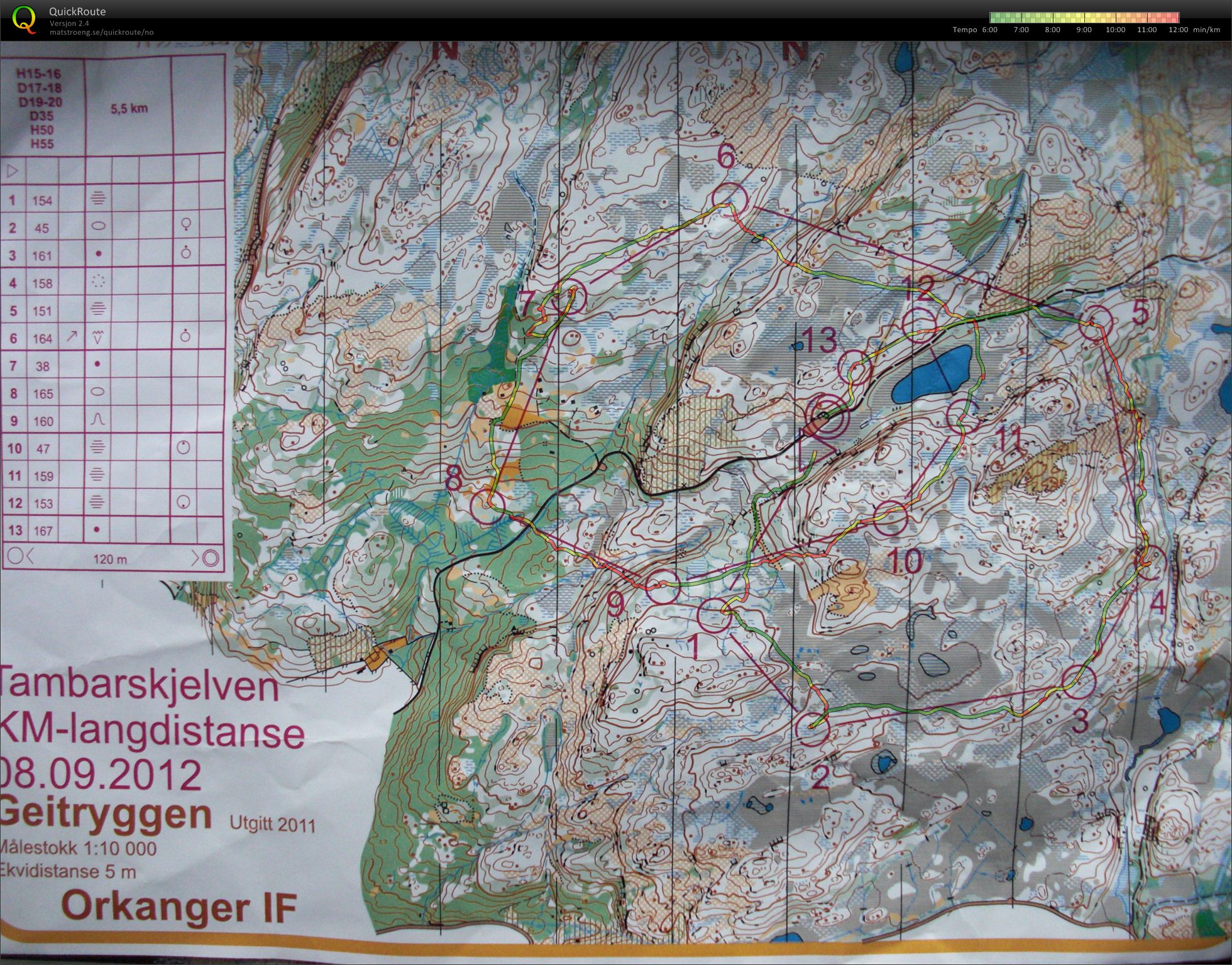 KM langdistanse / Tambarskjelven (2012-09-08)